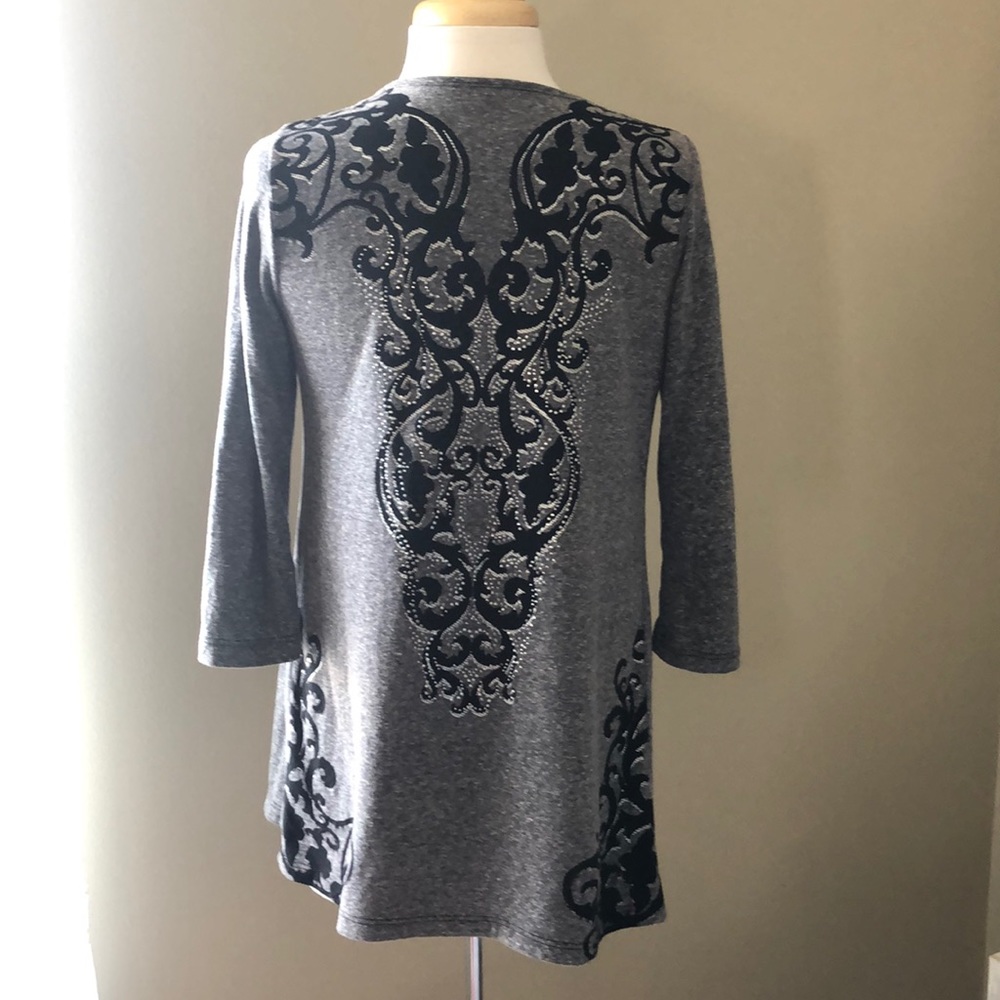 Gray embellished cardigan